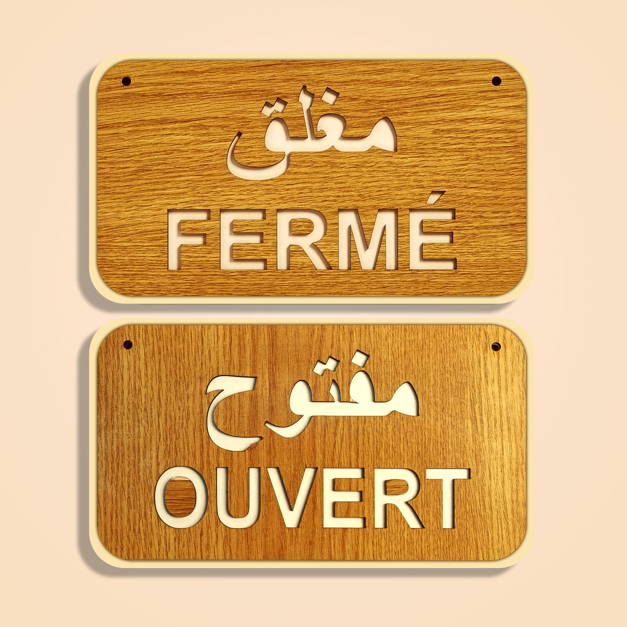 Panneau "Ouvert / Fermé" Bilingue